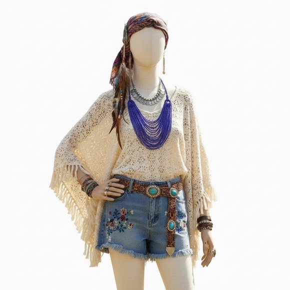 Purple Seed Bead Necklace, Boho Multi Strand Beaded Statement Necklace, Handmade - Picture 8 of 16